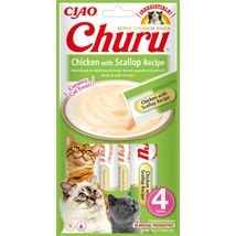 Inaba Ciao Churu csirkés és kagylós jutalomfalat püré macskáknak 4x14g