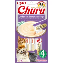 Inaba Churu csirkés és garnélás jutalomfalat püré macskáknak 4x14g