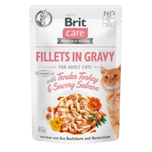 Brit Care Cat Fillets in Gravy with Tender Turkey &amp;amp; Savory Salmon 85 g