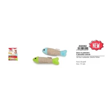 AG0362 Poliészter játék színes halak 2 db-os cicáknak 11 cm