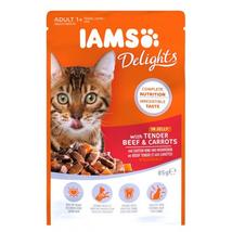 Iams Cat Delights nedves macskatáp marhahússal és répával 85g