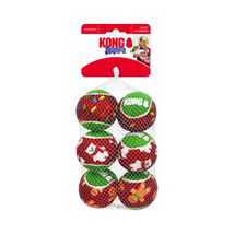Kong Squeakair Balls Karácsonyi teniszlabda sípolóval M (6db)