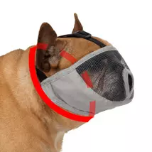 Trixe Muzzle for short-nosed breeds - szájkosár (szürke) rövid orrú kutyák részére (M) 40cm