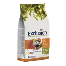 Exclusion Mediterraneo Monoprotein Formula Puppy Beef Medium Breed 3kg