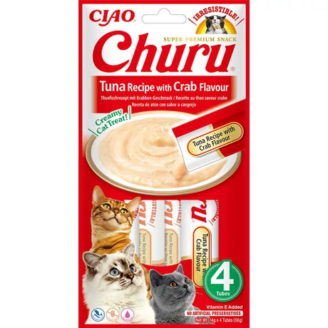Inaba Churu tonhalas és rákos krémes jutalomfalat macskáknak 4x14g
