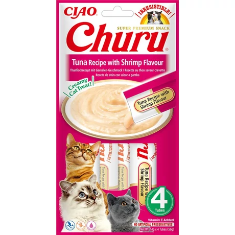 Inaba Churu tonhalas és garnélás krémes jutalomfalat macskáknak 4x14g