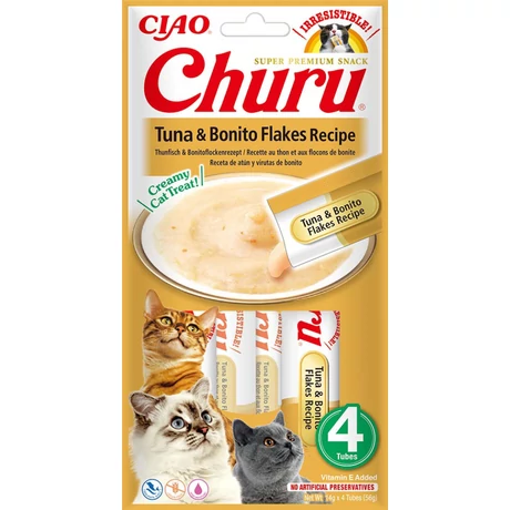 Inaba Churu Ciao tonhalas és bonitós krémes jutalomfalat macskáknak 4x14g