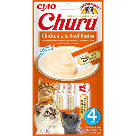 Inaba Churu Ciao csirkés-marhás krémes jutalomfalat macskáknak 4x14g