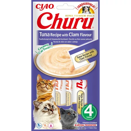 Inaba Ciao Churu tonhalas-kagylós krémes jutalomfalat macskáknak 4x14g