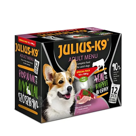 Julius K9 Special Pack 12x100g alutasakos eledel - borjú, nyúl