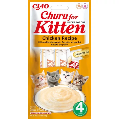 Inaba Churu Kitten csirkés jutalomfalat krém kiscicáknak 4x14g