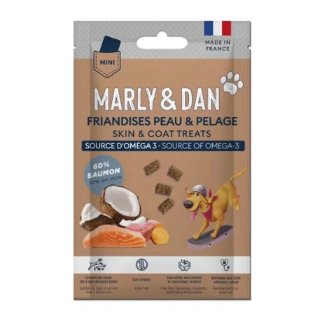 Marly & Dan Skin & Coat szőrápoló lazacos jutalomfalat kutyáknak 20g
