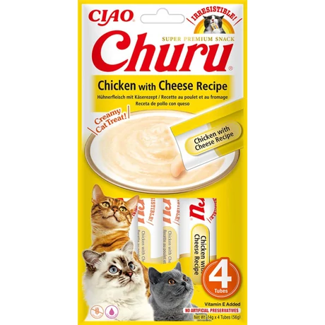 Inaba Ciao Churu csirkés-sajtos krémes jutalomfalat macskáknak 4x14g