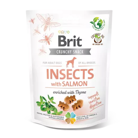 BRIT CARE DOG CRUNCHY CRACKER INSECTS WITH SALMON AND THYME 200G
