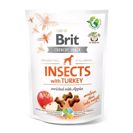 BRIT CARE DOG CRUNCHY CRACKER INSECTS WITH TURKEY AND APPLES 200G