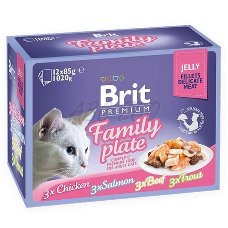 Brit Premium Cat tasakos Delicate Fillets in Jelly Family Plate 12x85g