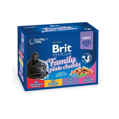 Brit Premium Cat Pouches Familiy Plate 12X100G