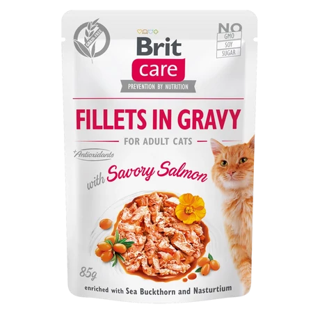 Brit Care Cat Fillets in Gravy with Savory Salmon 85 g