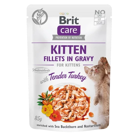 Brit Care Cat Kitten. Fillets in Gravy with Tender Turkey 85 g