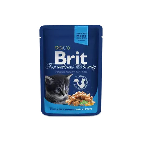 Brit Premium Cat Pouches Chicken Chunks For Kitten 100 G