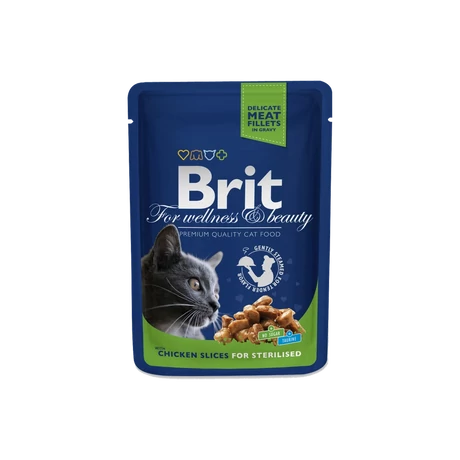 Brit Premium Cat Pouches Chicken Slices For Sterilised 100 G