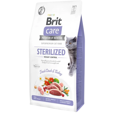 Brit Care Cat Grain Free STERILISED - WEIGHT CONTROL Duck and Turkey 0,4kg