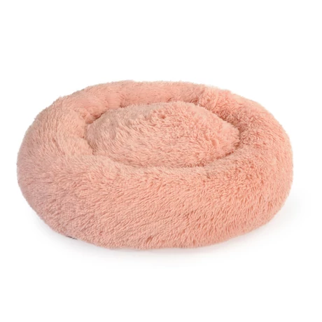 CC0141 Kerek szőrős fekhely 80 cm pasztell rózsaszín