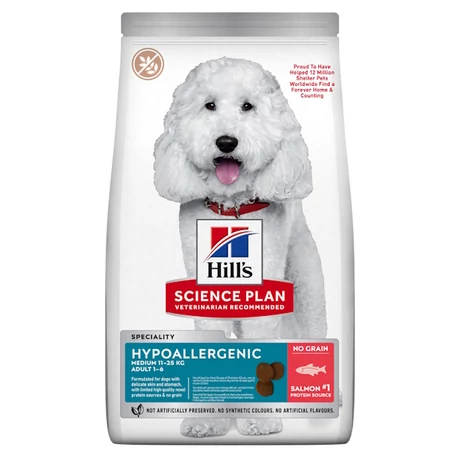 Hill's Science Plan HYPOALLERGENIC medium BREED SZÁRAZ KUTYAELEDEL NAGYTESTŰ FELNŐTT KUTYÁKNAK