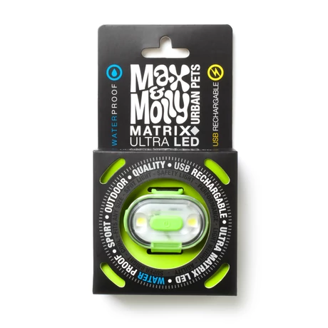 Max & Molly Matrix Ultra LED-lámpa nyakörvre rögzíthető - zöld