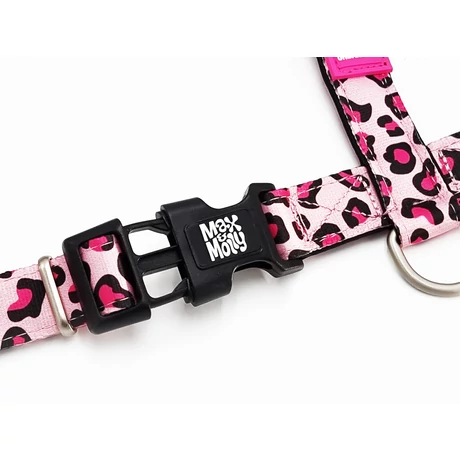 Max & Molly Leopard Pink párnázott neoprén H-hám kistestű kutyáknak, XS méret
