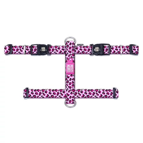 Max & Molly Leopard Pink párnázott neoprén H-hám kistestű kutyáknak, XS méret