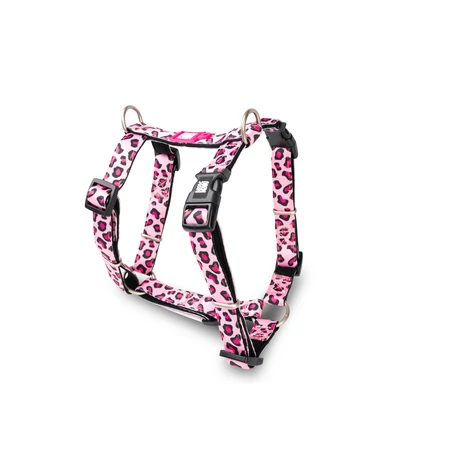 Max & Molly Leopard Pink párnázott neoprén H-hám kistestű kutyáknak, XS méret