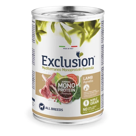 Exclusion Mediterraneo Monoprotein Formula Adult Lamb konzerv 400g