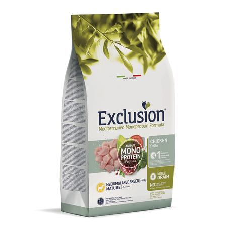Exclusion Mediterraneo Monoprotein Formula Noble Grain Mature Chicken Medium &amp; Large Breed 3kg