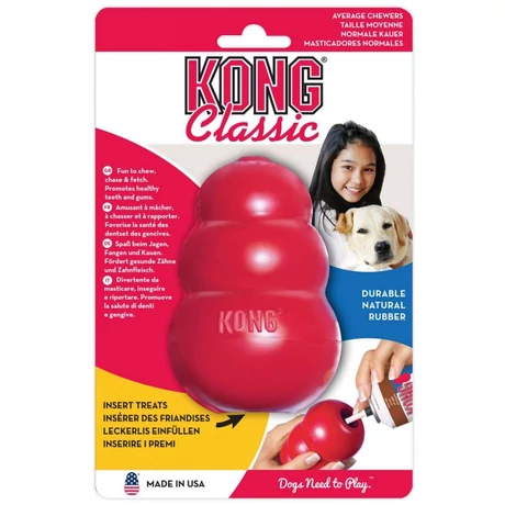 KONG Classic tölthető natúr gumi kutyajáték nagytestű kutyáknak, L-es méret_