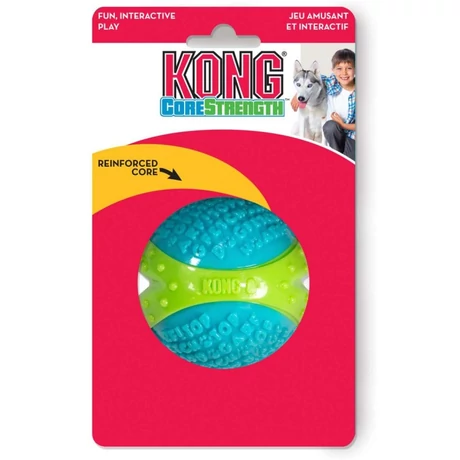 KONG CoreStrength Ball rendkívül tartós rágójáték közepes és nagytestű kutyáknak, kék-zöld