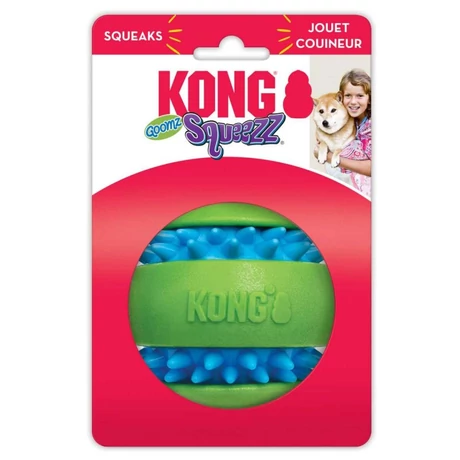 KONG Squeezz Goomz sípoló rágójáték közepes és nagytestű kutyáknak, kék-zöld, 6,5 cm