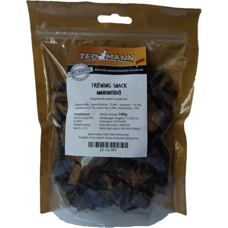 Teomann szárított marhatüdő tréning snack 100g