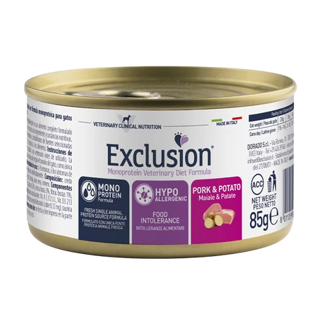 Exclusion Cat Hypoallergenic macskaeledel Pork&Potato 85gramm
