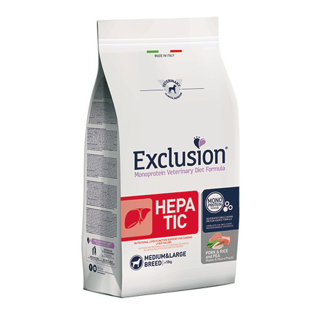 Exclusion Canine Hepatic Pork &amp; Rice &amp; Pea Medium &amp; Large Breed 2kg
