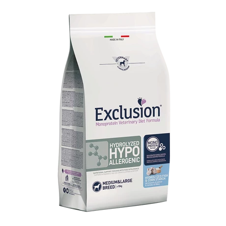 Exclusion Canine Hydrolyzed Hypoallergenic Fish & Corn Starch Medium & Large Breed 12kg