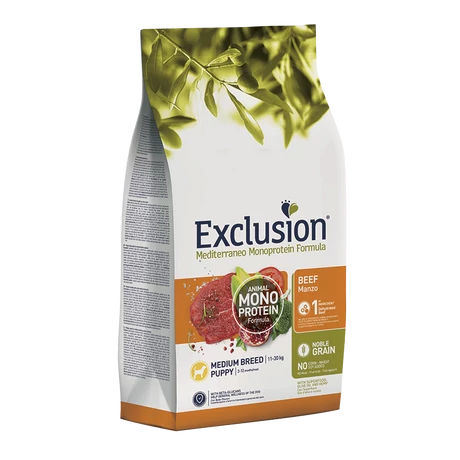 Exclusion Mediterraneo marhahúsos kutyatáp közepes testű kölyökkutyáknak, 3 kg