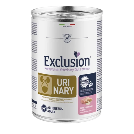 Exclusion Canine Urinary Pork &amp; Sorghum &amp; Rice 400gramm