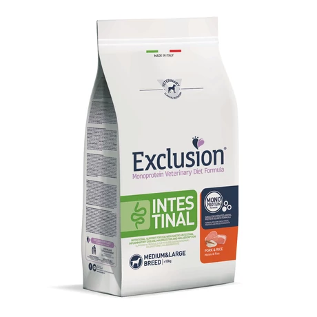 Exclusion Canine Intestinal Pork &amp; Rice Medium &amp; Large Breed 12kg