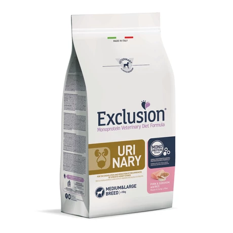 Exclusion Canine Urinary Pork &amp; Sorghum and Rice Medium &amp; Large Breed 12Kg