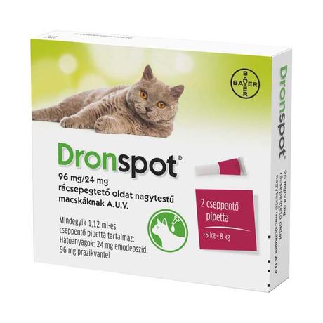 Dronspot rácsepegtető féreghajtó macskáknak 5-8kg 2x1,12ml