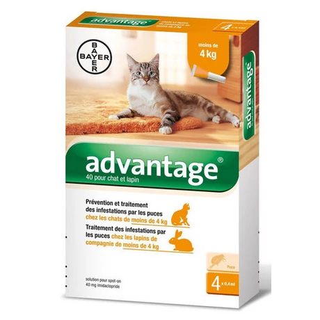 Advantage 40 spot-on macskáknak és nyulaknak 4kg-ig 1db