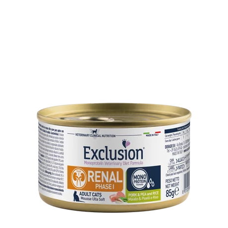 Exclusion Renal Cat Phase 1 Pork&Pea&Rice konzerv 85g