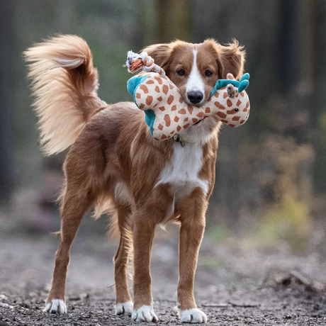 Max & Molly Huggles Toy sípolós plüss - Giraffe Jerry