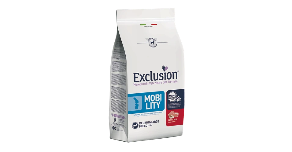 Exclusion Mobility Hundefutter – Medium/Large, 12 Kg, Mit Schwein & Reis, Zur Gelenkunterstützung Bei Arthrose